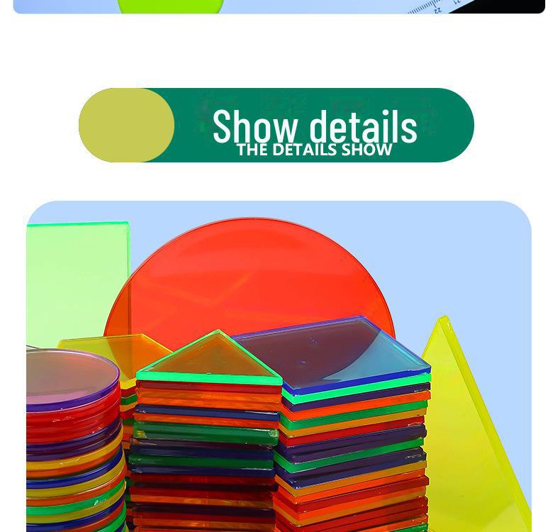 Transparent Geometric Building Blocks - Montessori Educational Toys for Early Childhood Hands-on Learning