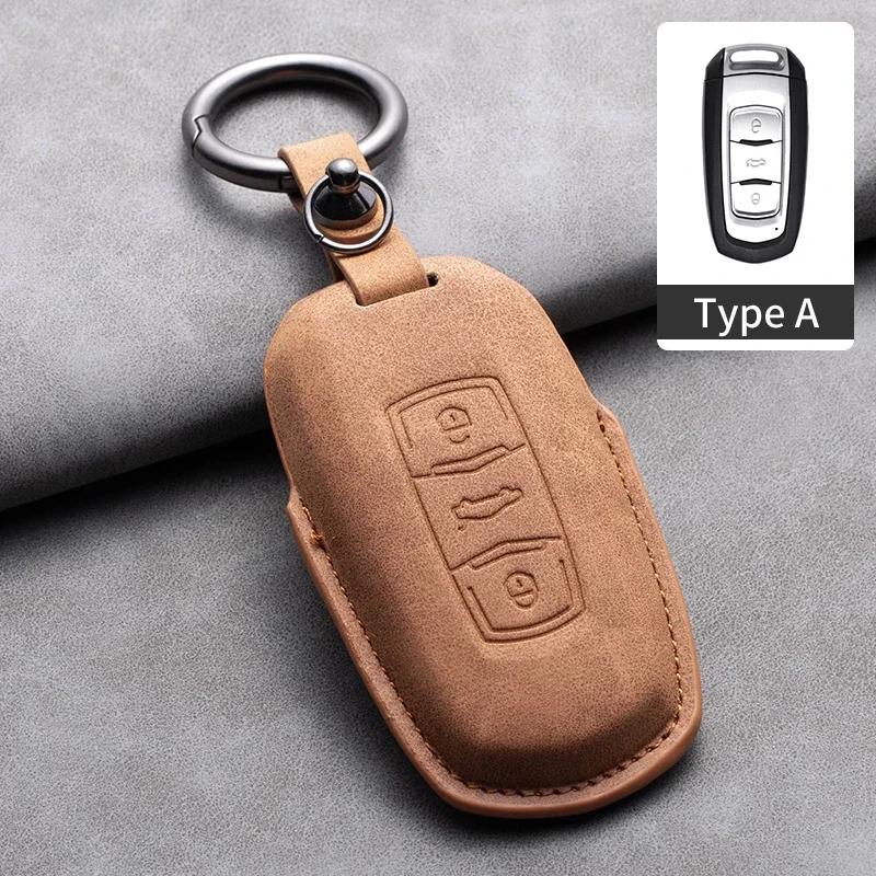 Leather Car Remote Key Case Cover for Geely for Geely Coolray X6 X7 EX7 Emgrand Global Hawk GX7 Kulrey GT GC9 Atlas Boyue NL3