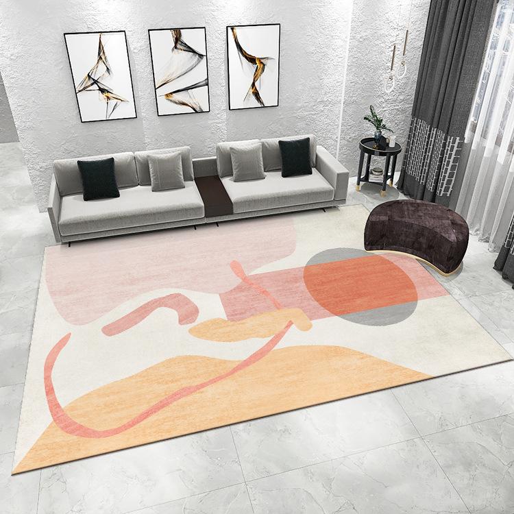 Nordic Style Living Room Decoration Large Carpet Abstract Geometric Simple Rug Winter Warm Foot Mat Home Decoration