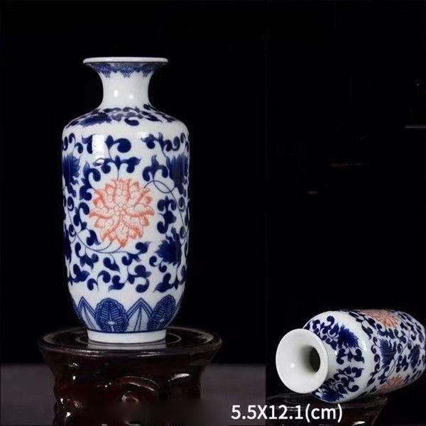 Enamel Flower Vase Decoration New Chinese Retro TV Cabinet Decoration Ceramic Minimalist Chinese Flower Arrangement Vase ZF517