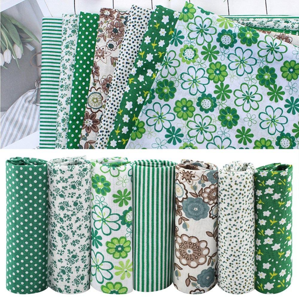 7Pcs 50*50cm Cotton Fabric Cotton Pre-cut Fabric Sewing Supply Floral Cotton Cloth Quilt Production