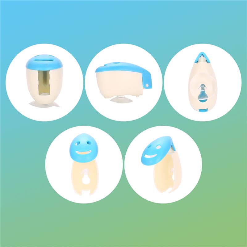 4 PCS Smile Face Antibacterial Toothbrush Cover Holder With Suction Cup Bath