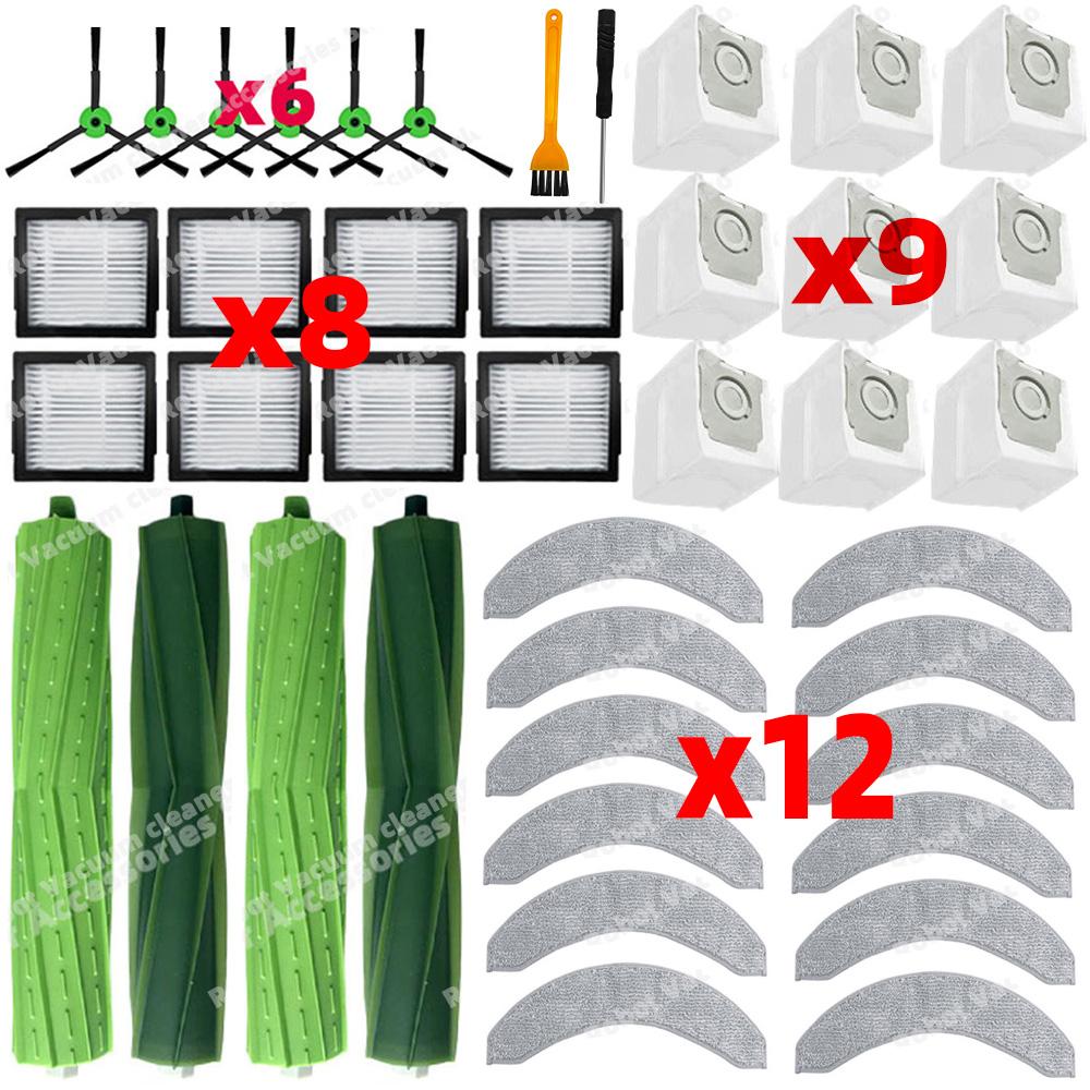 Compatible for iRobot Combo 10 Max /  J7+ / J9+ Main Side Brush Hepa Filter Mop Cloth Dust Bag Accessories Parts