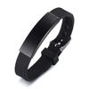 Prázdný náramek z nerezové oceli sportovní černé silikonové nastavitelné náramky náramky pro ženy