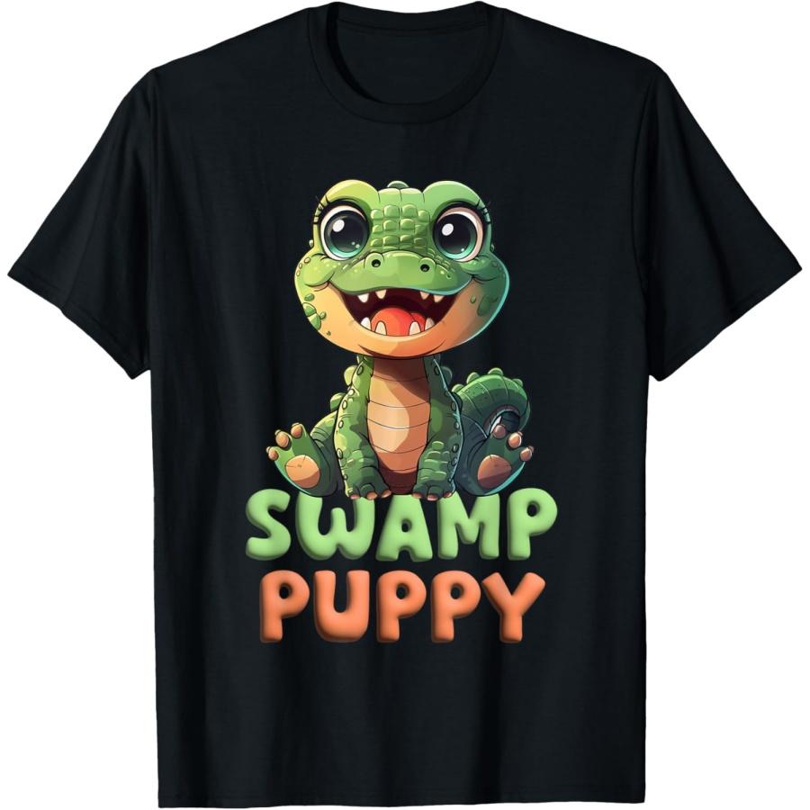Футболка «Болотный щенок» для любителей аллигаторов – Смешная футболка с аллигатором S