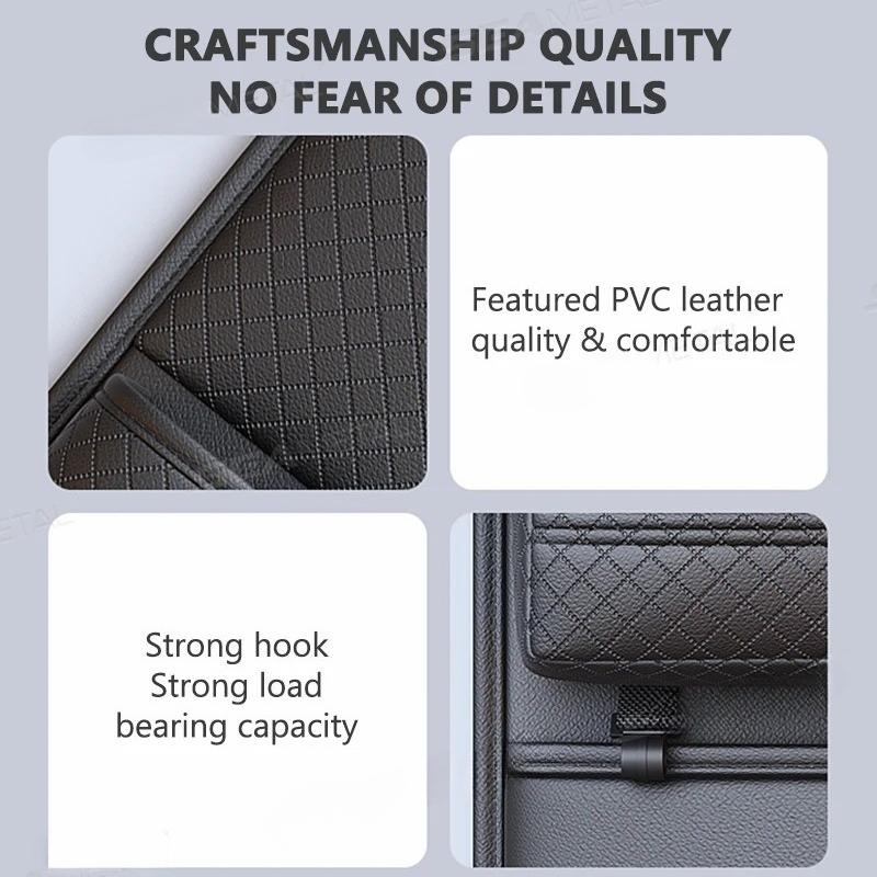 Luxury Car Seat Back Storage Bag Multifunction Backseat Organizer Storage Pocket Wear-Resistant Seat Anti Kick Guard