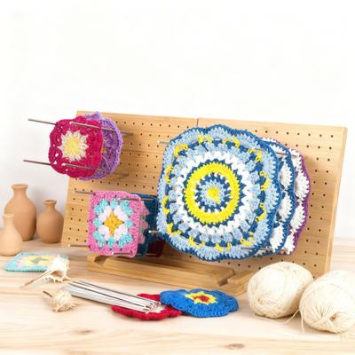 Bamboo Crochet Blocking Board DIY Handmade Granny Square Knitting Blocking Wooden Board Crocheting Accessories Tools Beginners Grandma Mom Gift
