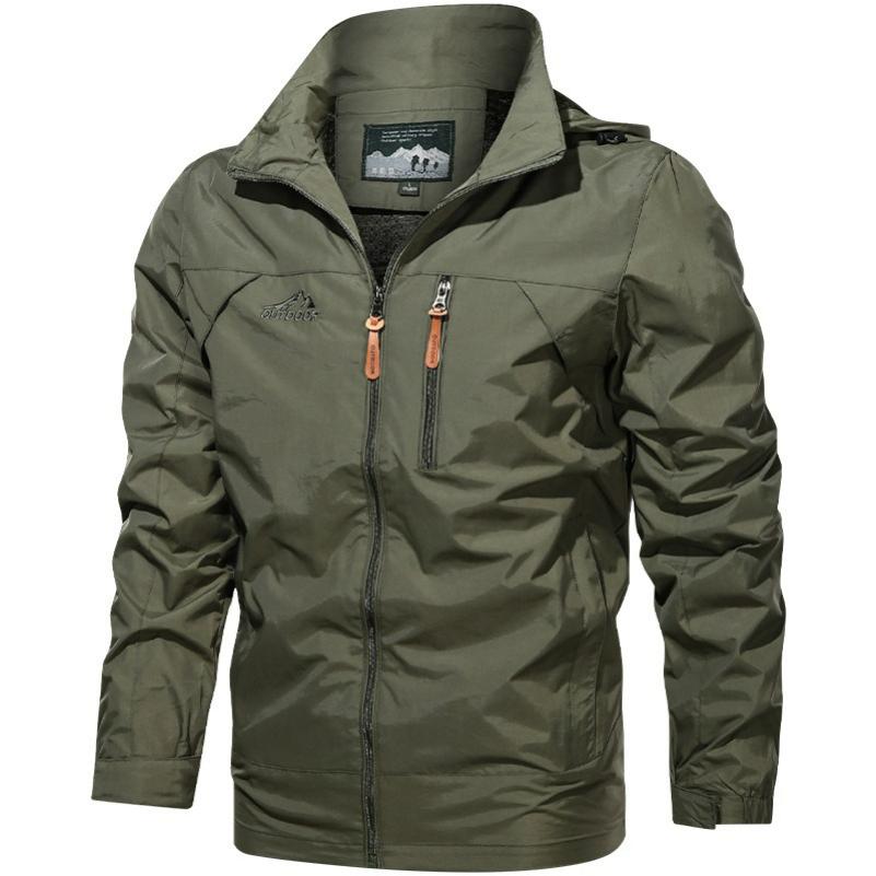 Jacke Herren Windbreaker Frühling und Herbst Technologie Drei-Schutz Jacke Lässig Locker Mit Kapuze Professionell Outdoor Winddichte Jacke