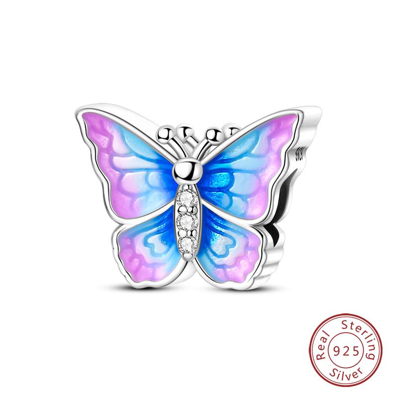 100% Copper Exquisite Cubic Zircon Butterfly Bee Ladybug Charms Bead Fit Qikaola Original Bracelet Fine Diy Jewelry