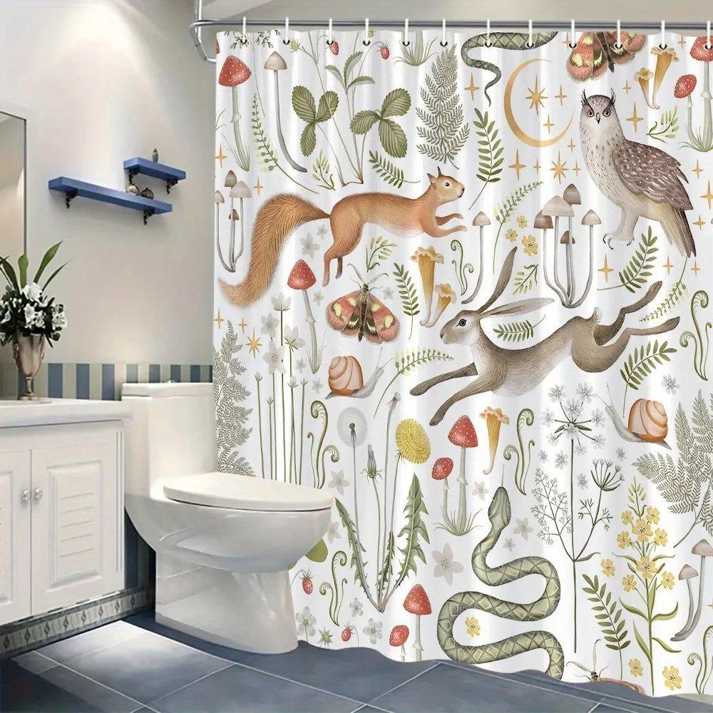 Enchanted Forest Shower Curtain - Water-Resistant, Easy to Clean, Adds a Magical and Nature-Inspired Touch to Your Bathroom