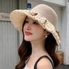 Spring and summer new fashion polka dot big edge sunshade women's bucket hat vacation face cover sun protection hat outdoor leisure sun hat