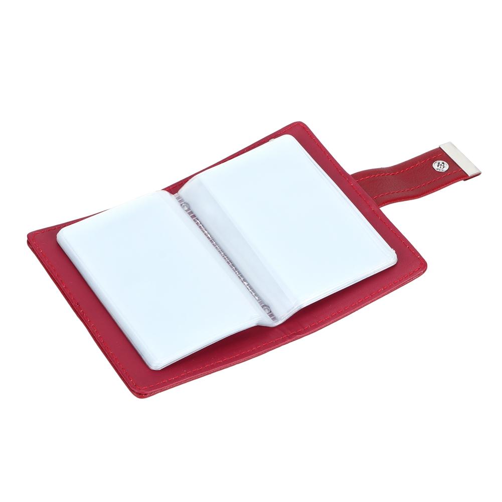 Mini Fashionable RFID Women Card Holder PU Leather Bank Card Box Business Card CaseRed
