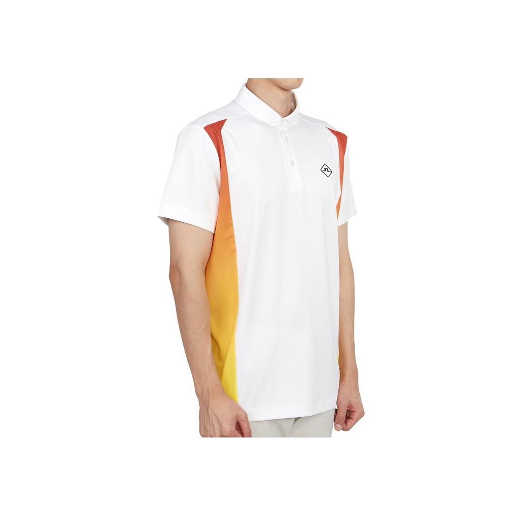 J.LINDEBERG Side Stripe Polo Collar Fitted Straight Logo Short Sleeve Polo Shirt Men Tops White GMJT07565-0000