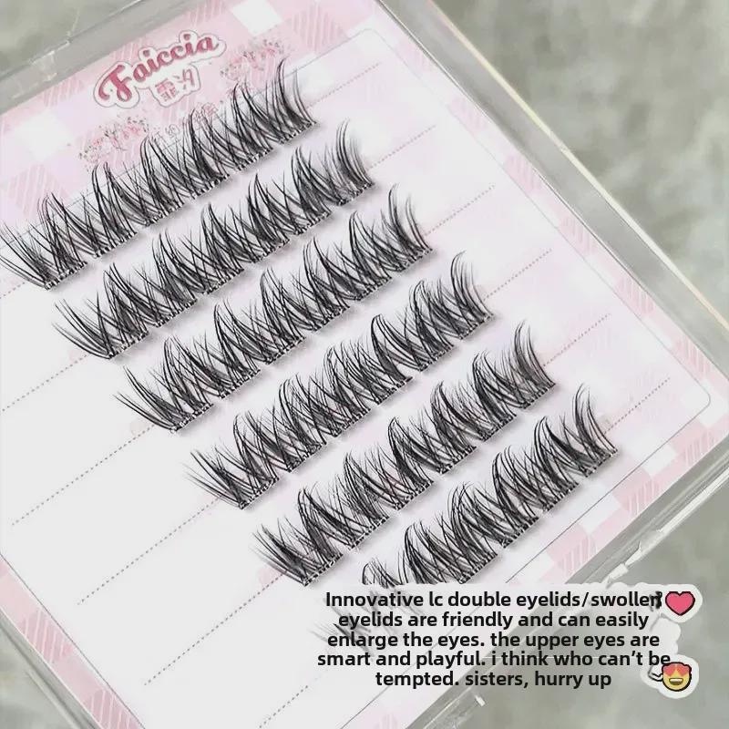 Feixi LC Glue-Free Curled Mouse Eyelashes: Natural, Playful, Cartoon-Inspired Faux Lashes for Women.