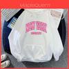 Fall Winter Womens Hoodie Sweatshirt With Print Knit Fabric Cozy Casual For Teen Girls