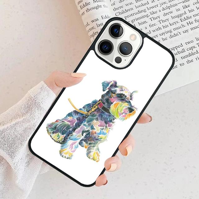 

Cartoon Schnauzer Dog Phone Case For iPhone 17 Air 16 15 14 plus 12 13 Pro max Soft Bumper Shell Cover coque iPhone 14pro max