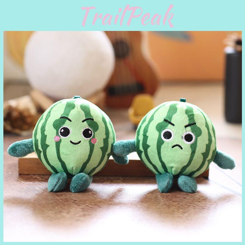 Cute Watermelon Plush Keychain With Soft Short Hair For Bag Decor And Gifts