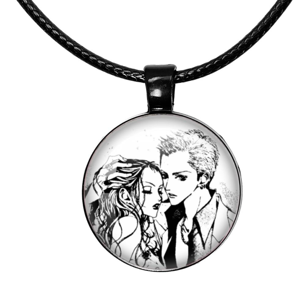 

Paradise Kiss Necklace Anime Yukari Hayasaka Miwako Sakurada Black Rope Chain Glass Pendant Necklace Charm Jewelry Gift