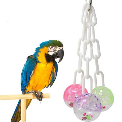 Parrot Toy Colorful Bell-Ball Hanging Cute Bird Chew Toy Cage Toy