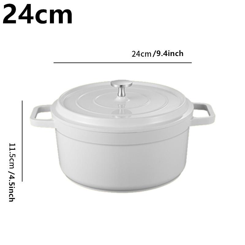 Enameled Cast Aluminum Dutch Oven With Lid 4.7L Nonstick Pan for Bread Baking Casserole Dish Enamel Coating For All Heat Source