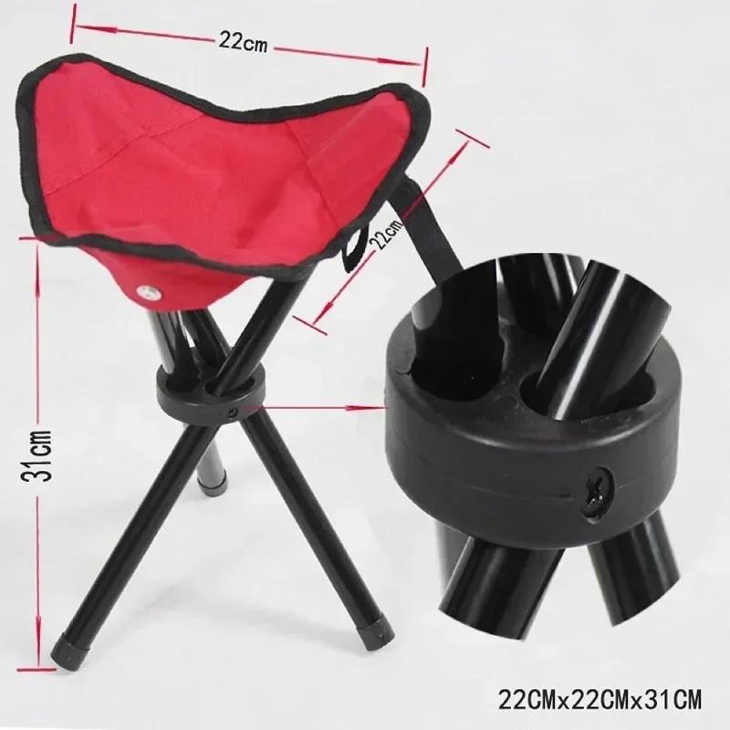 Tragbarer Campingstuhl für draußen, Dreibein-Gartenhocker, Picknick-Strandstuhl, Angelstuhl, Reisesessel, Faltbarer Dreibein-Hocker