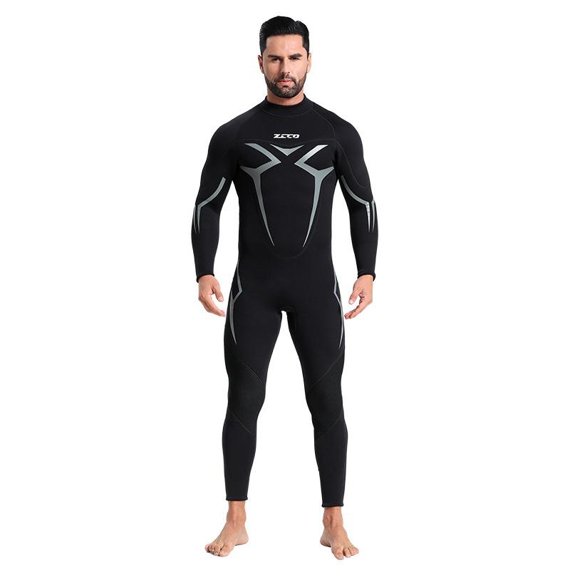Wetsuit One-piece Men's 3mmWarm Super Elastic Wear-resistant Wet Suit Cold Wetsuit Winter Swimming Swimsuit SCR