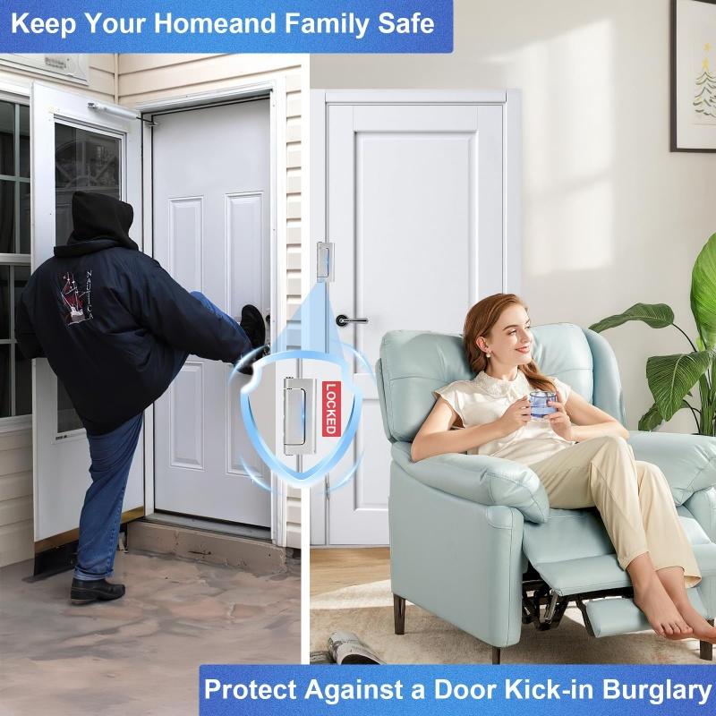 Upgrade Home Security Door Lock Childproof Door Reinforcement Lock with 3 Inch Stop Child Night Locks for Inward Swinging Door