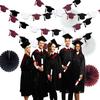 Graduation Party Decorations Maroon White Black 2025/Maroon Burgundy White Graduation Decorations 2025 FSU Maroon White 4pcs Grad Hat Banner Garlands