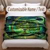 Tree of Life Theme Soft Blanket Personalized Custom Name Text Print Warm Blanket Home Sofa Bedroom Decor