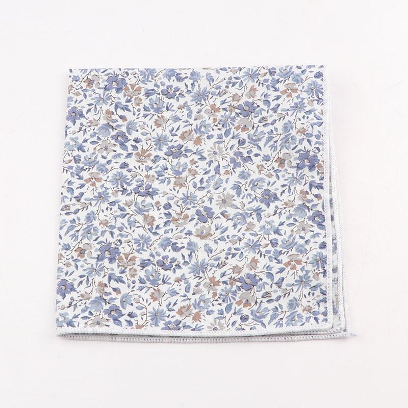 25cm Vintage Floral Cartoon Printed Handkerchief Cotton Women Men Wedding Suits Pocket Square Adult Gift Accessory High Quality