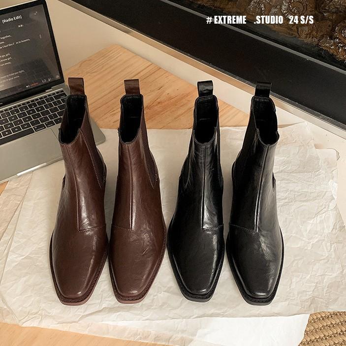 Grape mother short boots women's versatile British style Chelsea elastic boots Korean version Internet celebrity thin boots women's outer wear