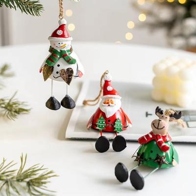 Weihnachten Eisen Bemalt Santa Anhänger Weihnachtsmann Vintage Eisen Bemalte Ornamente Weihnachten Heimdekoration Weihnachtsbaumschmuck