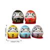 5pcs Ceramic Daruma Doll Statue Crafts Lucky Charm Fortune Ornament Landscape Home Desk Decor Miniature Gifts Accessories