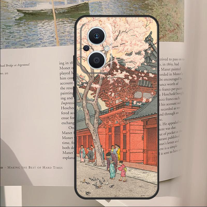 

Japanese Snow Cherry Blossom Art Cover For OPPO Reno 12F 11F 13F 14F 10 11 12 13 14 Pro 8 Lite OPPO Find X9 X6 X5 X8 Pro Case OPPO Reno8 Lite