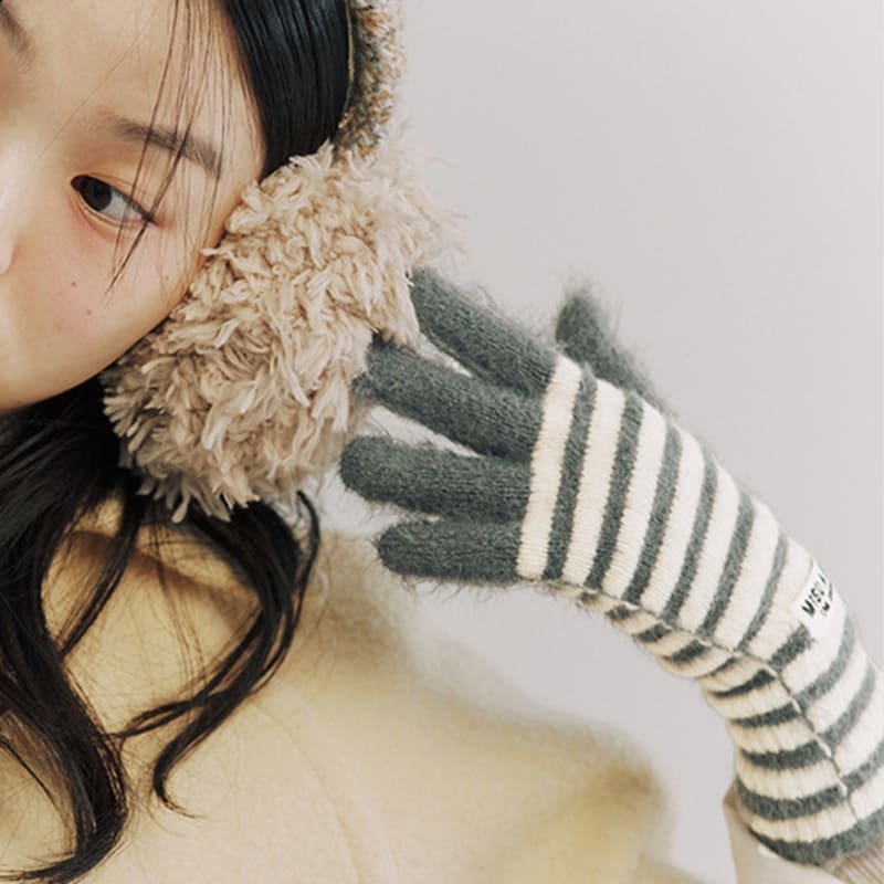 MISU A BARBE STRIPY STRIPE GLOVES DAWN
