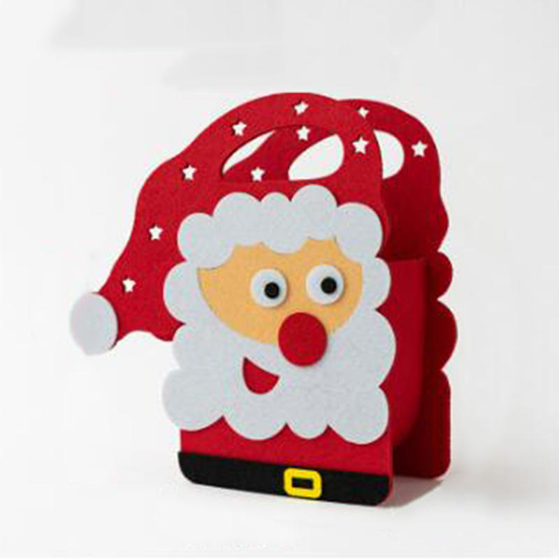 Cute Christmas Tree Treat Pouch Santa Claus Elk Gifts Bag Portable Decoration Felt Cloth Candy Handbag