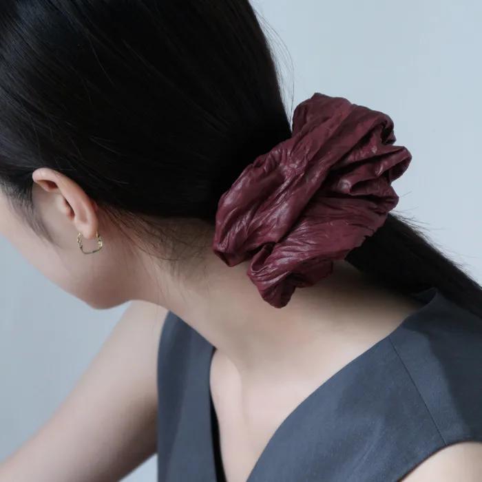 NOCTURN BURGUNDY WINE SCRUNCHIE (2TYPE)