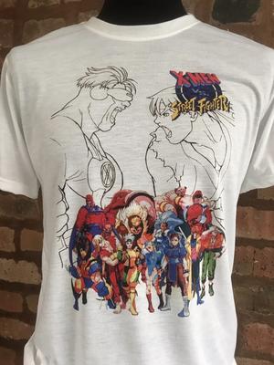 X-Men Vs Street Fighter T-shirt 100% Cotone Magliette da Uomo Top - Taglie Uomo e Donna S-XXL - Gioco Retro Gambit