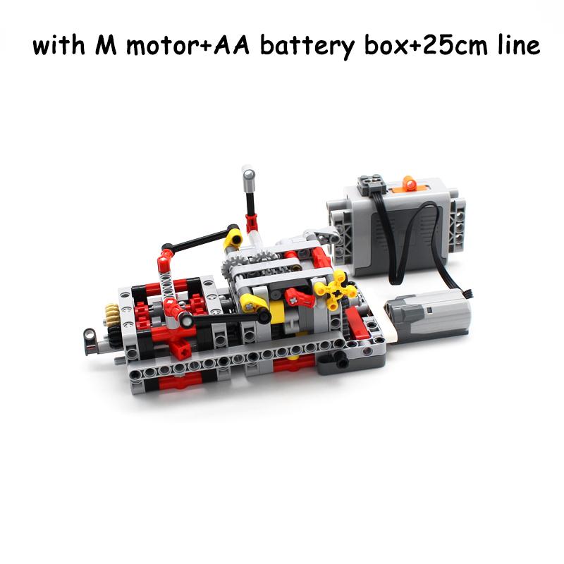 Electric Technology 8-speed Gearbox Mechanical Engine Model Building Blocks Bricks DIY Toy