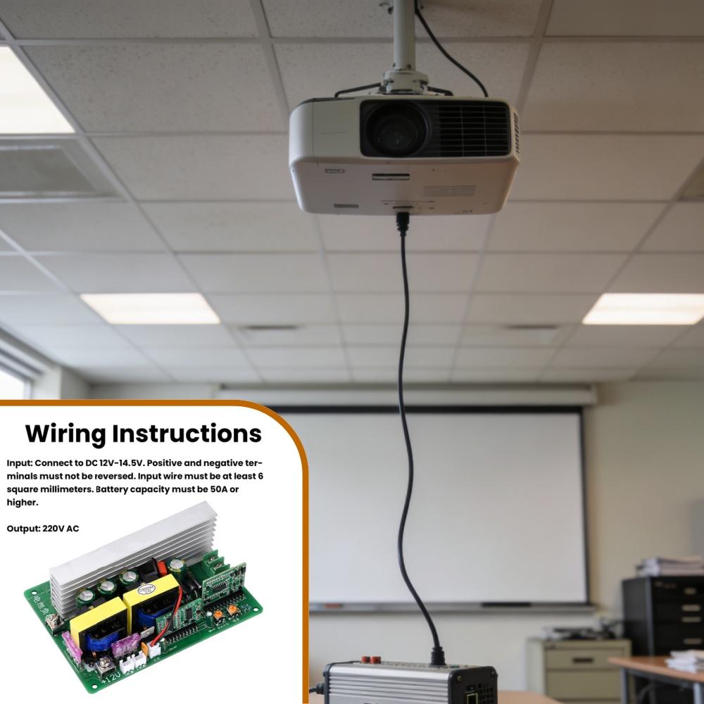0-50W/200W/500W Inverter Module 12V to 220V DC-AC Step-Up Booster Board with Multi-Level Safety Protection for Projectors Rice
