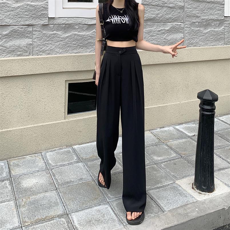 2024 High-Waisted Wide-Leg Slimming Drape Pants - Korean Style Spring/Summer Women's Fashion