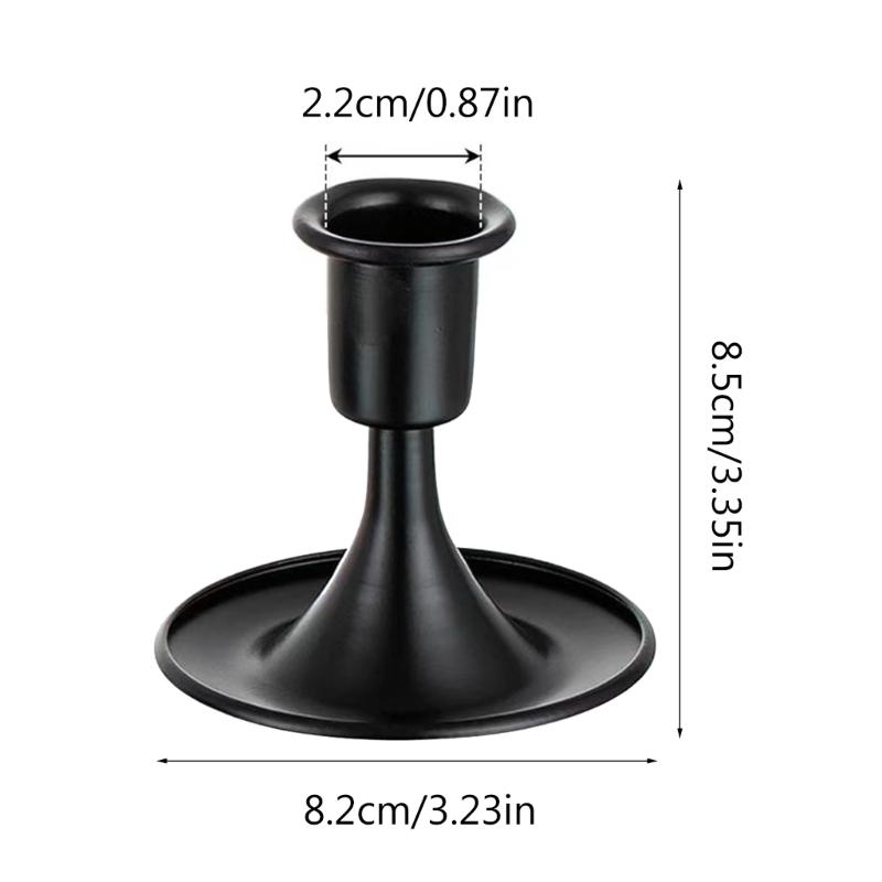 6pcs Elegant Black Candle Stands European Candle Holder Decoration for Living Room, Bedroom,Dining Room Special Occasion