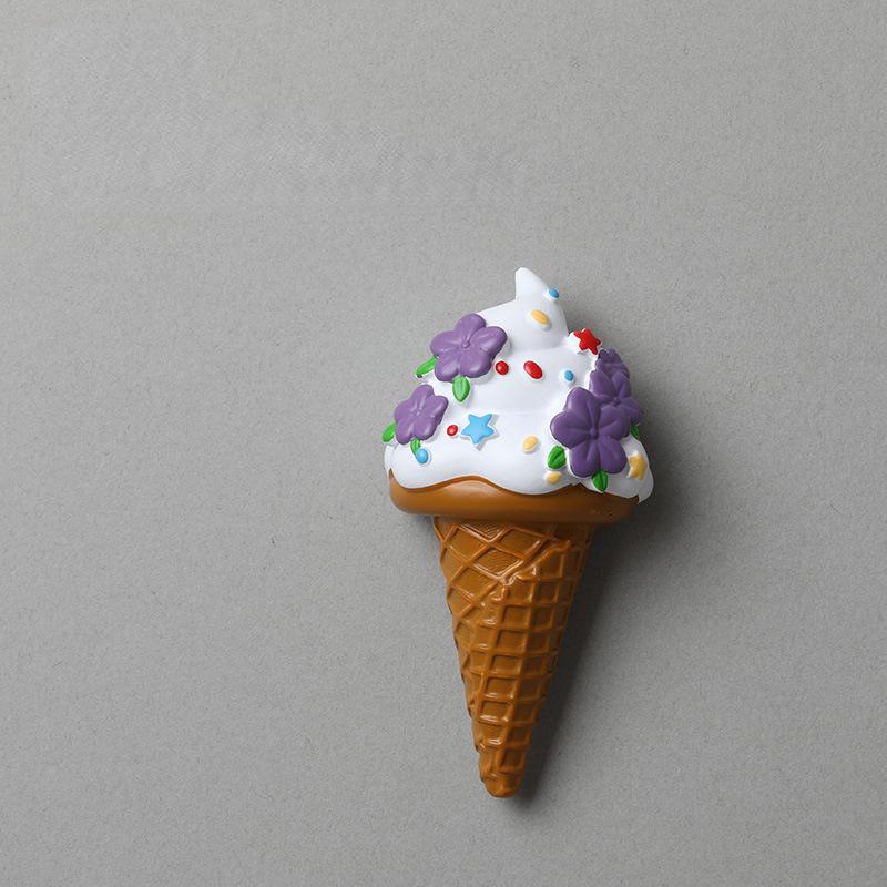 Cute Refrigerator with Magnetic Suction Stickers Refrigerator Decoration Cartoon Ins Ice Cream Animal Teddy Bear