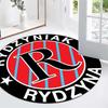 Rydzyniak Rydzyna Letter R Stripe Circular Area Rug Polish Football Club Round Floor Carpet Gaming Chair Living Room Bedroom Home Decor Mat