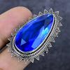 Blue Topaz Gemstone Handmade 925 Sterling Silver Jewelry Ring Size 8.5 m4k65