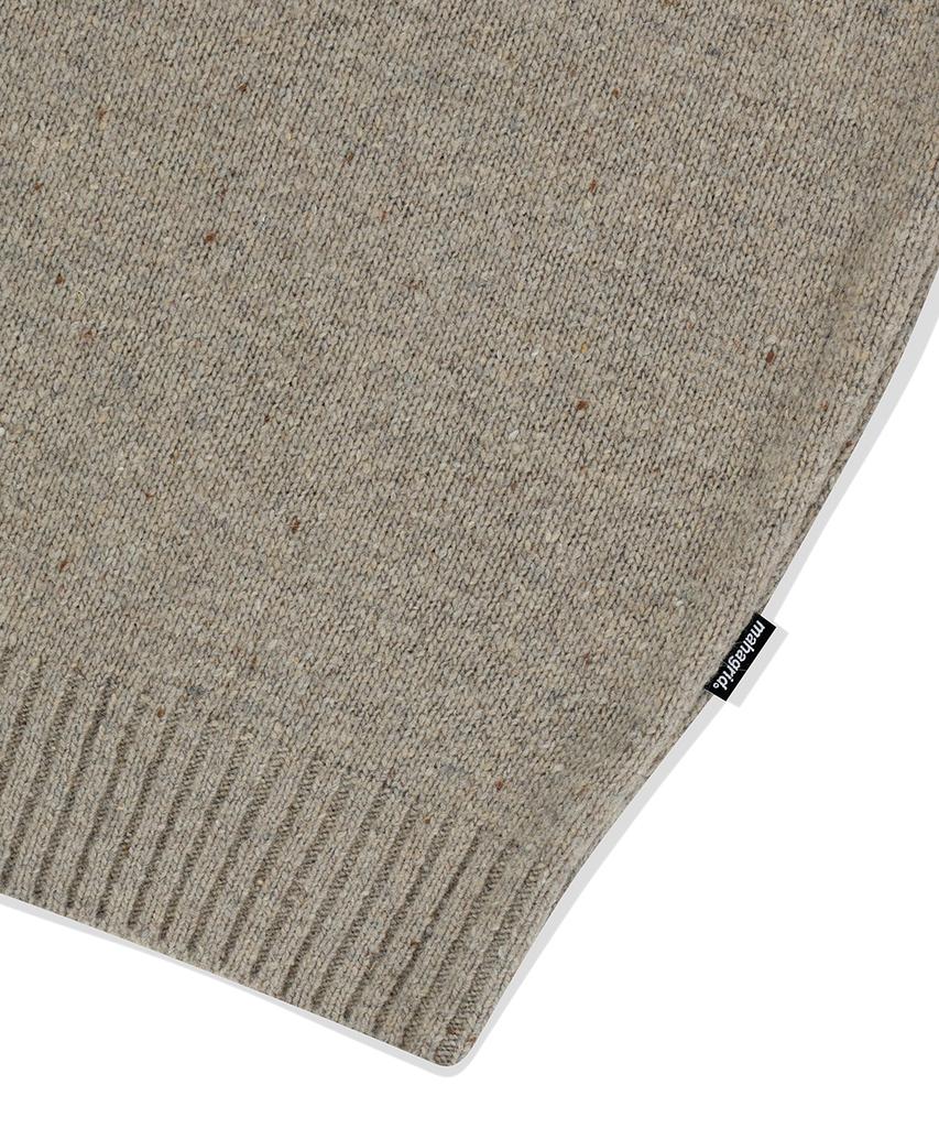 MAHAGRID Basic Logo Nep Knit Sweater Beige(Mg2Efmk605A)