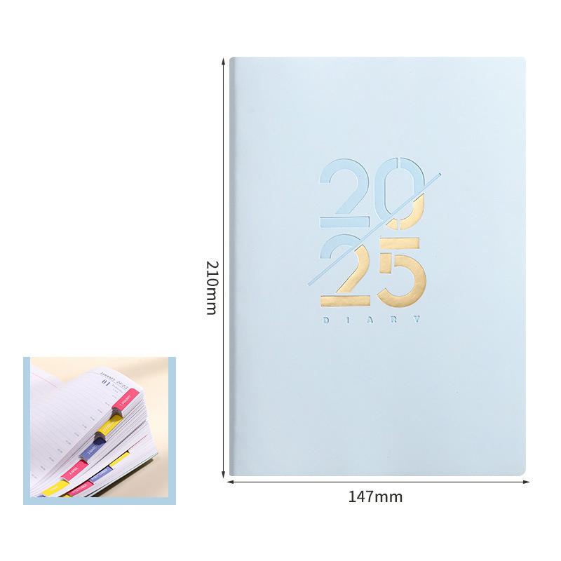2026 Custom Printed Paper Classic Design Business Agenda Top Pu Leather Diary Hardcover Journal Planner Notebook with Pocket