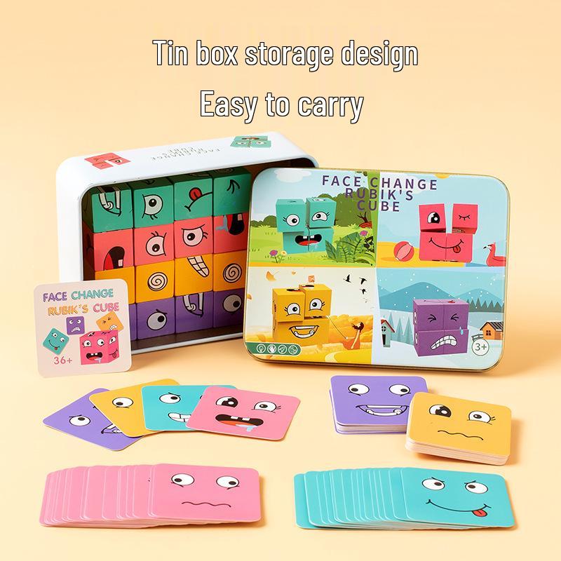 Iron Box Face-Changing Magic Cube Early Childhood Educational Puzzle Blocks