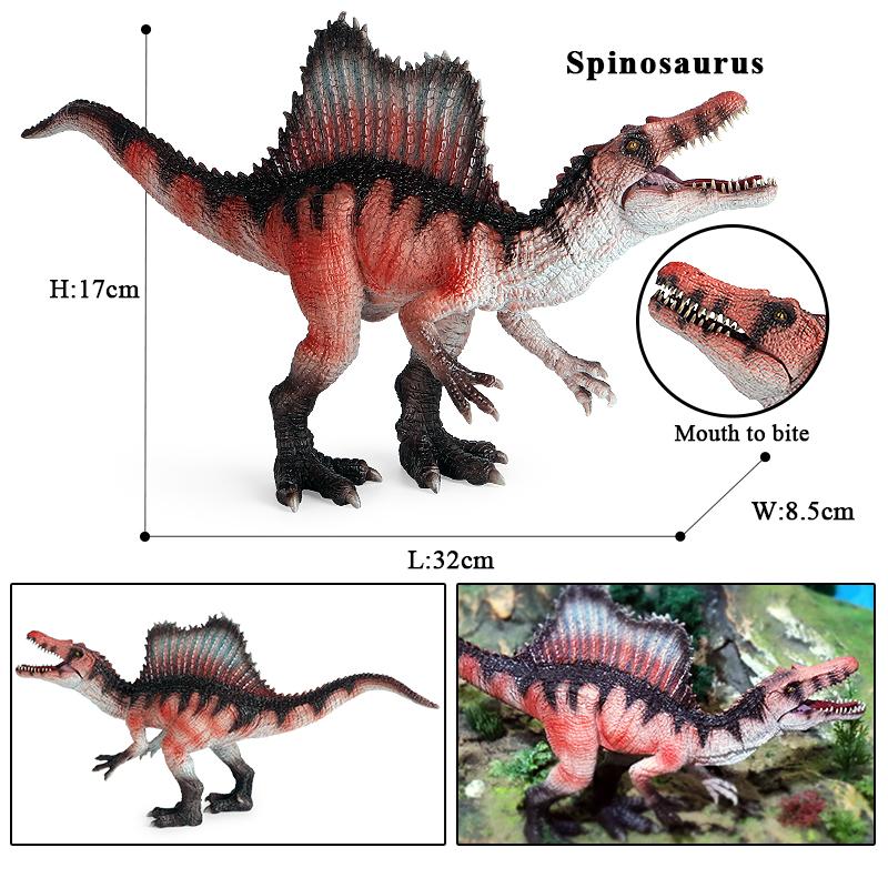 Oenux New Jurassic Dinosaur Brinquedo Spinosaurus Action Figures Open Mouth Tyrannosaurus Animals Model Collection Kid Toy Gift
