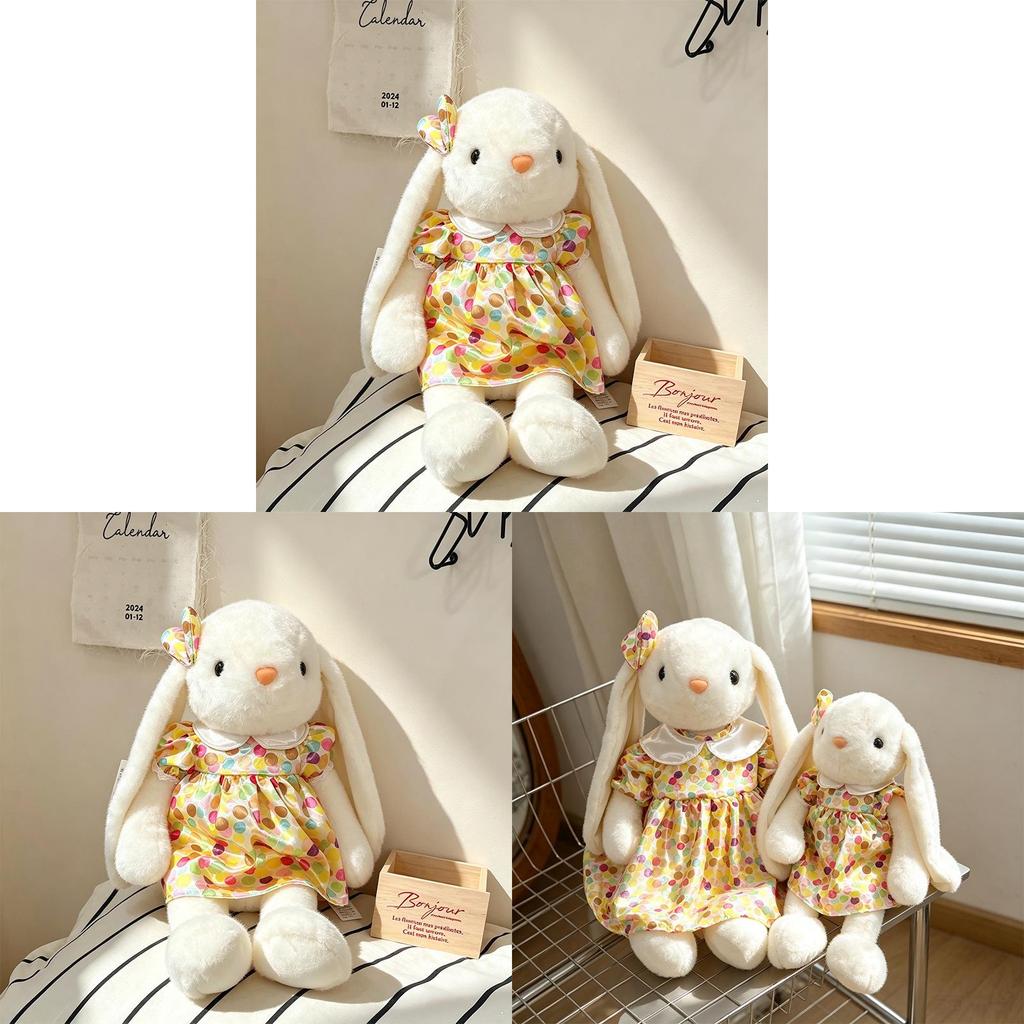 Plush Bunny Toy With Floral Dress For Kids And Giftgiving